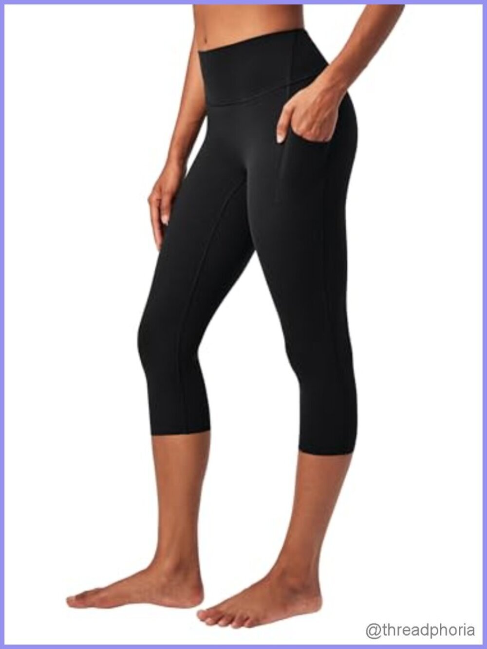 Buttery Soft Capri Leggings with Pockets High Waisted Tummy Control Yoga Pants